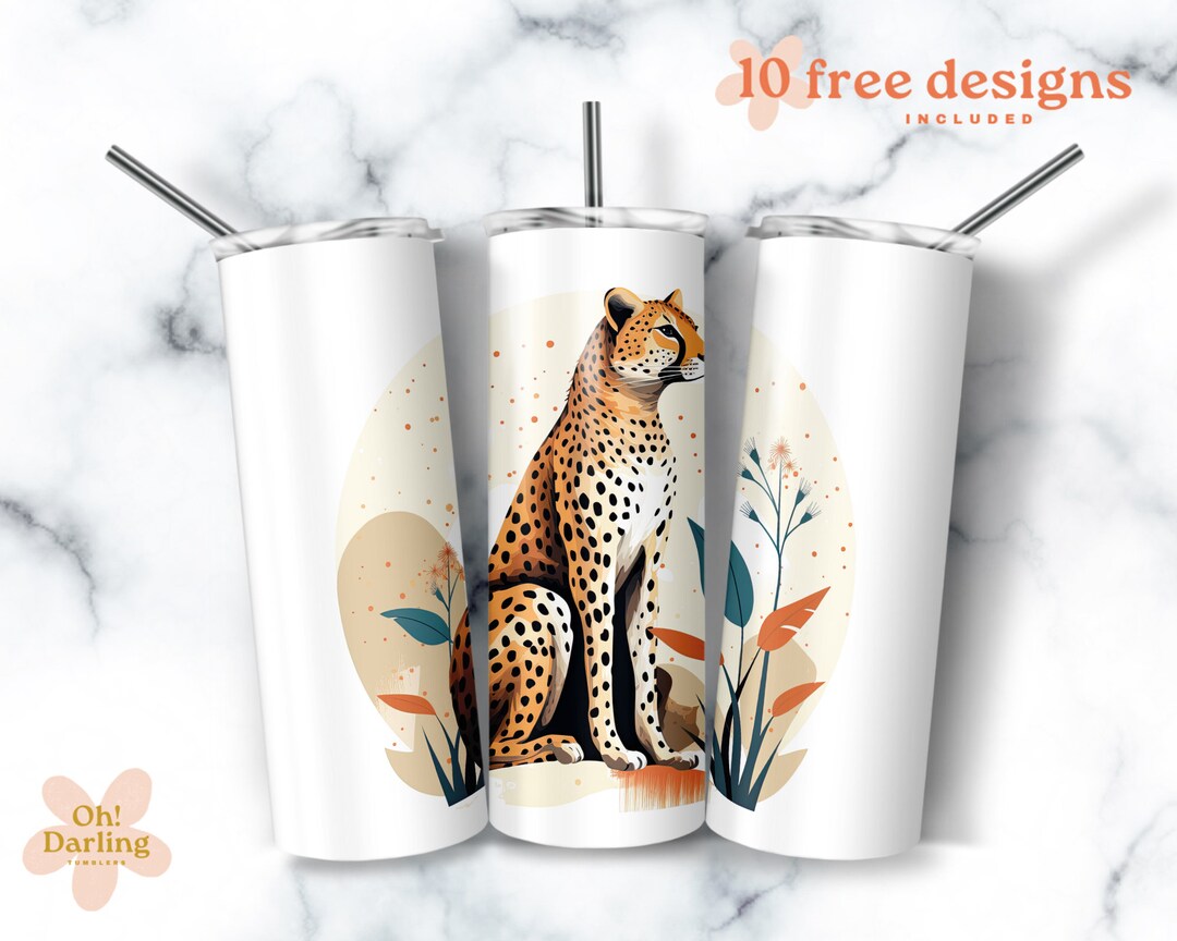Boho Cheetah 20 Oz Skinny Tumbler Sublimation Design Digital Download ...