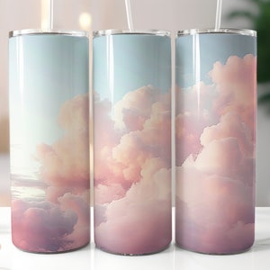 Pink Clouds 20 Oz Skinny Tumbler Sublimation Design Digital Download ...