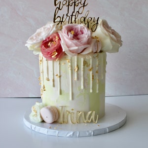 Elegant Acrylic Happy Birthday Cake Topper | Custom Birthday Cake Decoration | Party Cake Charm | Birthday Party Decor