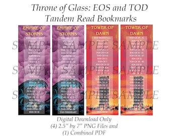 Throne of Glass Tandem Read Bookmark | Empire of Storms & Tower of Dawn | Digital Download