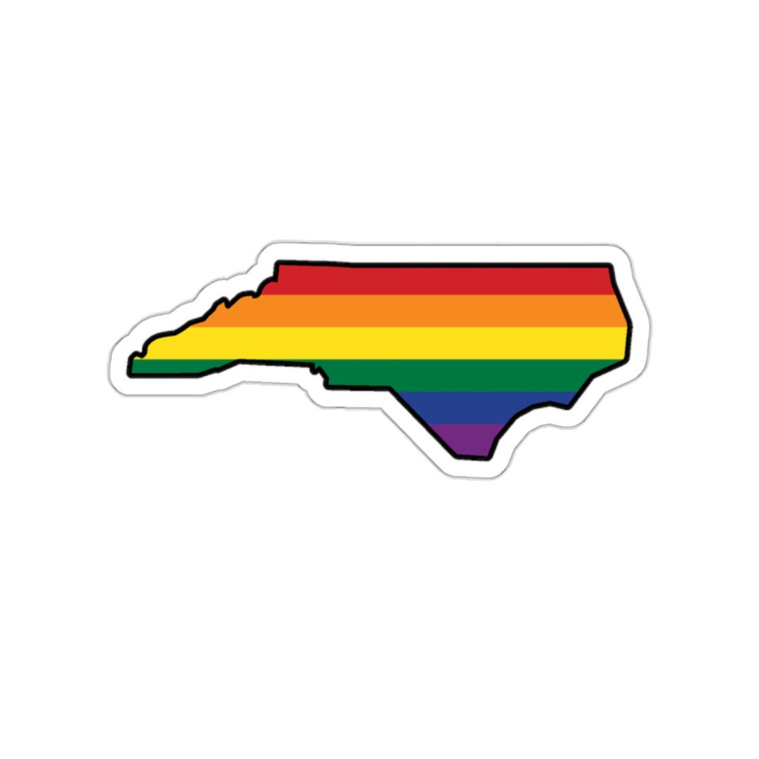 North Carolina Pride Sticker | Rainbow Flag State Outline - Etsy
