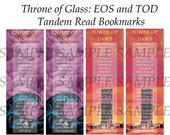 Throne of Glass Tandem Read Bookmark | Empire of Storms & Tower of Dawn | High Quality Print Set of 2