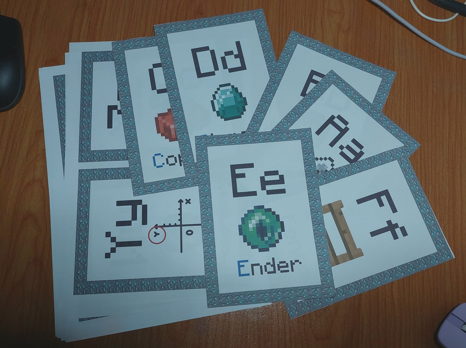 Printable Alphabet Flashcards Minecraft With Pictures - Etsy