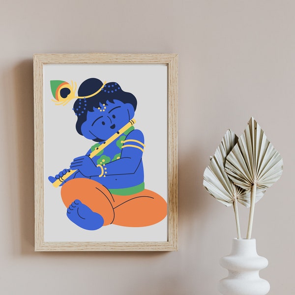 Printable Portrait of Lord Krishna || Wall Art || Digital Hangings|| Wall Hangings || Home Decor|| Wall Decoration ||lord Krishna paintings