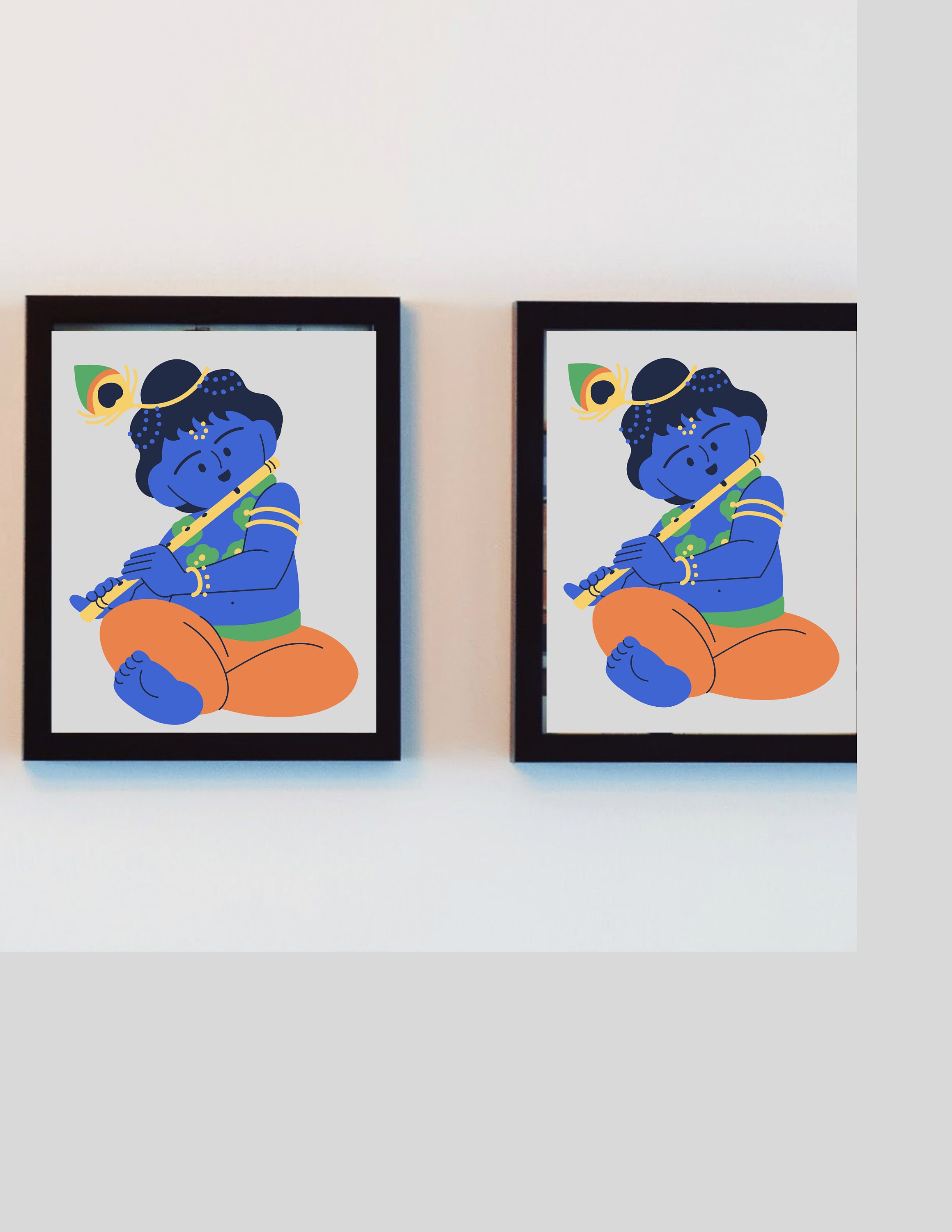 Printable Portrait of Lord Krishna Wall Art Digital Hangings Wall