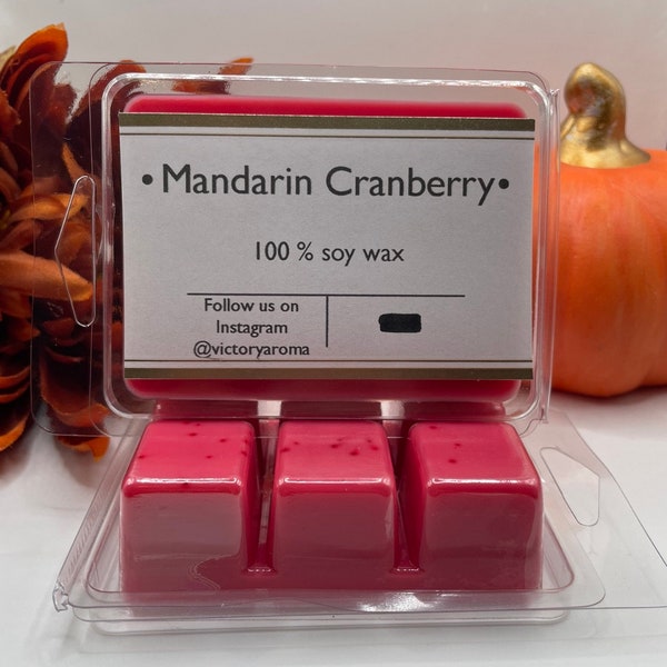 Mandarin cranberry scented hand crafted soy wax melts