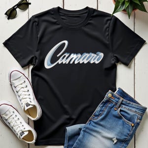 Vintage Camaro Script T-Shirt: Classic Chevy Muscle Car Tee