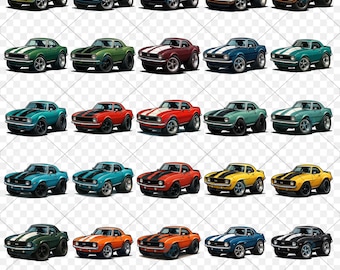 Camaro Car-Toons PNG Clipart: 1967-1969 Chevy SS, Transparent Backgrounds (25 Files)