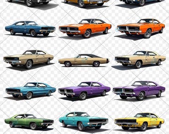60's Dodge Charger PNG Clipart: Classic Car Graphics (15 Files)