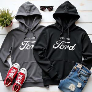 Ford Est 1903 Hoodie: Vintage Logo Gildan Sweatshirt