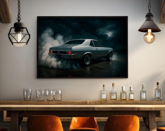 Chevy Nova SS-affisch | Klassisk digital nedladdning | Väggkonst för muskelbilar