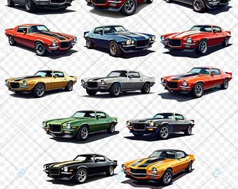 1970-1973 Chevy Camaro PNG Clipart: Second Gen, Full Color (19 Files) (Digital Download