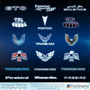 Pontiac Firebird PNG Bundle: Retro Muscle Car Graphics (Digital Download)