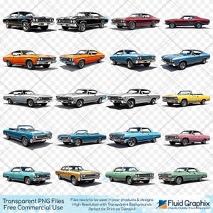 Chevy Chevelle PNG Clipart: 1965-1969 Muscle Car Graphics (20 Files, Digital Download
