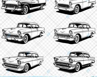 1957年式シボレー ベルエアのクリップアート: PNG、SVG、JPG (デジタル