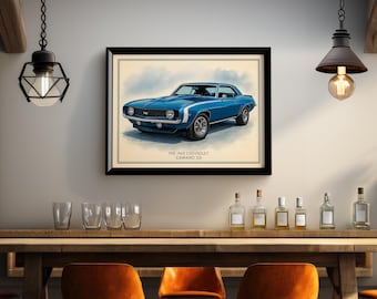 1969 Camaro SS Poster: Classic Muscle Car Digital Download | Chevy Wall Art