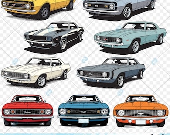 Chevy Camaro SVG PNG: 1967-1969 Classic Car Designs (Digital Download