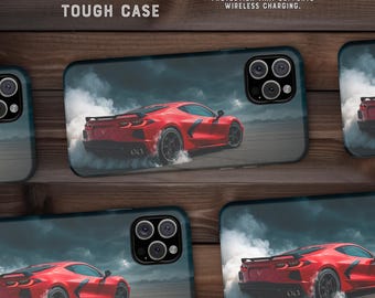 Corvette C8 iPhone Case: Muscle Car Phone Cover, Matte or Glossy Dual-layer Protection
