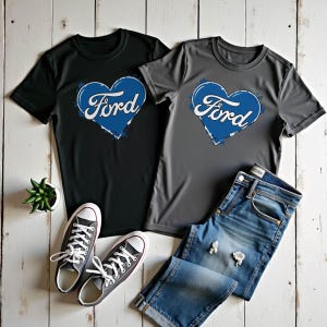 Ford Lovers Heart T-Shirt: Unisex Car Enthusiast Gift