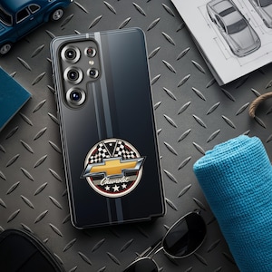 Funda Galaxy Chevy Bowtie: Funda Samsung con bandera a cuadros de carreras