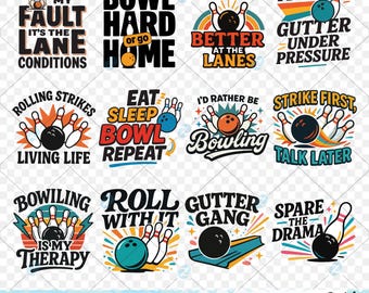 Bowling SVG PNG Bundle: Commercial Use Clipart for Cricut & Silhouette