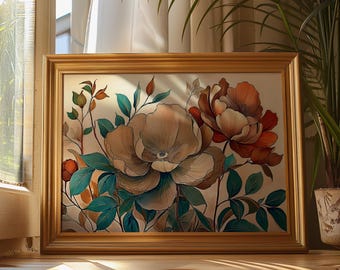 Floral Wall Art: Digital Botanical Print | Vintage Flower Artwork