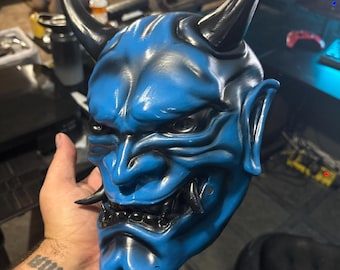 Demon Oni Mask Full - Hand Painted - Wall Decor
