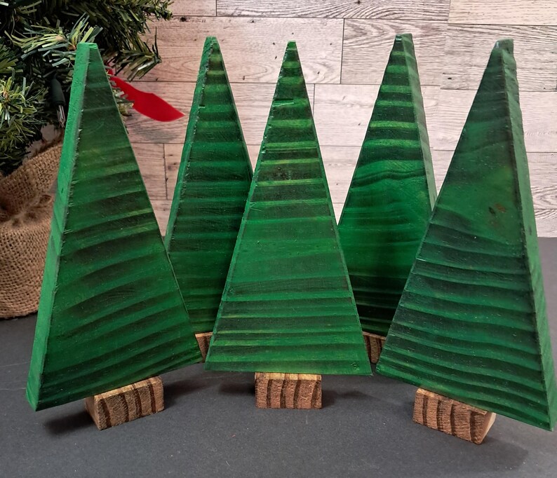 Rustic Wood Christmas Tree Set: Handmade Farmhouse Decor (set of 5 - Etsy