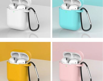 AirPods 1st/2nd Slim Silicone Protective Shockproof Keyring Case