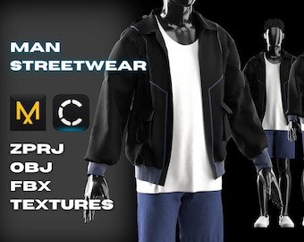 Man Streetwear Modeling in Clo3D - Marvelous Designer