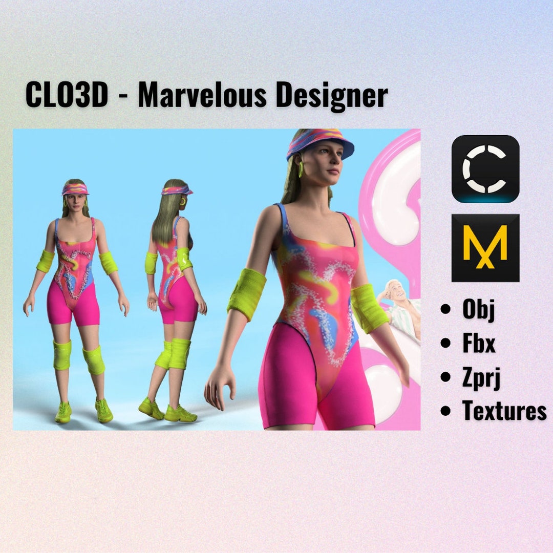 Barbie Movie's Rollerblade Costume Modeling in Clo3d - Marvelous ...