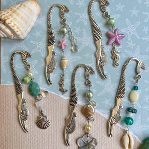 Mermaid Beaded Metal Bookmarks | Book Lovers Gift | Mermaidcore | Summer Bookmark | Book Charm | Bookish Gifts