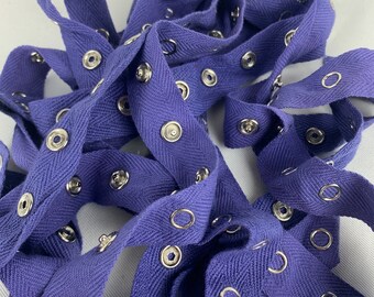 Violet periwinkle metal snap tape 1.5 yards