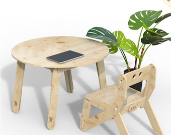 Wooden Kids' Table and Chair Set: CNC Digital Cut Files