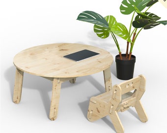 Kids' Circular Table and Chair Set: CNC Digital Cut Files