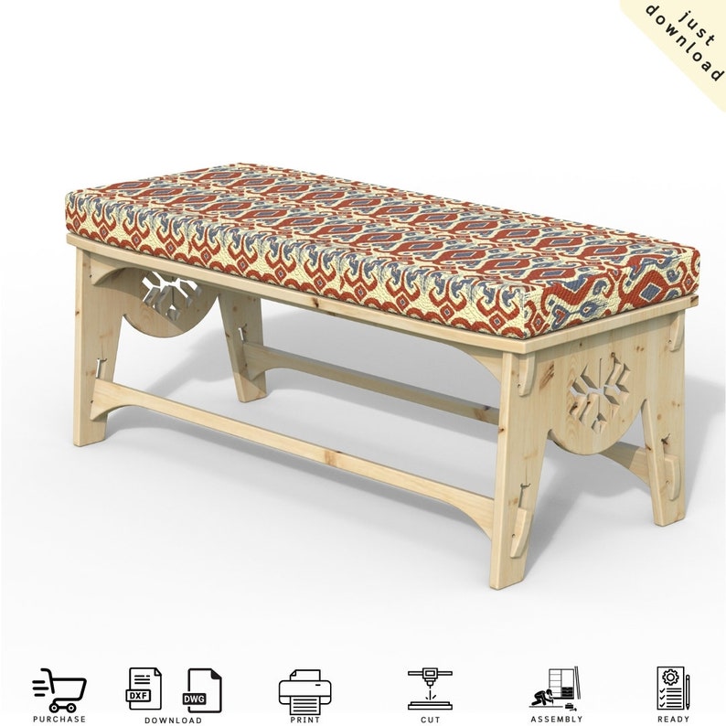 Digital Cut Files for Wooden Basic Bench Traditional Model Design - Etsy