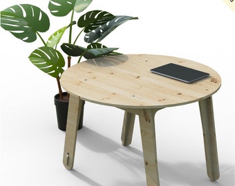 Wooden Kids' Table ( Circular) Design For 2 - 3 Age for Digital Cut Files