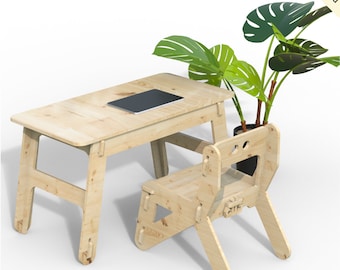 Kids' Table and Chair Set: CNC Digital Cut Files (DXF, DWG)