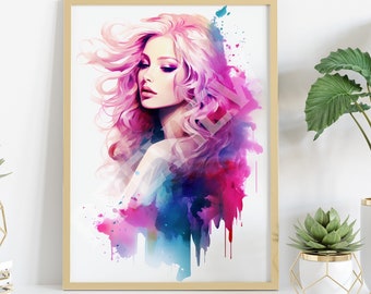 Movie Movie Poster, Watercolor, Pink Girl Room, Mouse Pad Magnet Tapestry Canvas Art Metal Print Puzzle T-Shirt