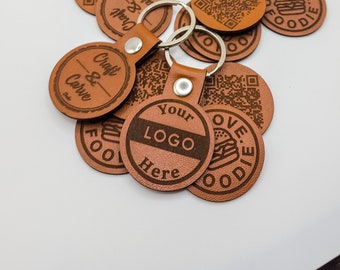 Custom Business Card, Token, Business Keychain, Keychain, QR Code, Leather Keychain, Laser Engraved, Personalized Keychain, Custom Dog Tag