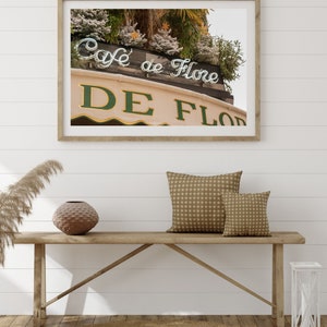 Parijs Cafe fotografie, Parijs fotografie, Cafe de Flore print, Travel fotoprint, Fine Art Photography print, Home Decor