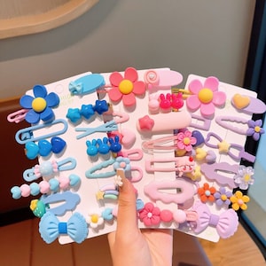 14PCS Clip de pelo de dibujos animados coloridos, Accesorio para el cabello, Horquilla de moda, Horquillas de pelo de flores, Horquilla de pelo para niñas, pinza para el pelo para niños