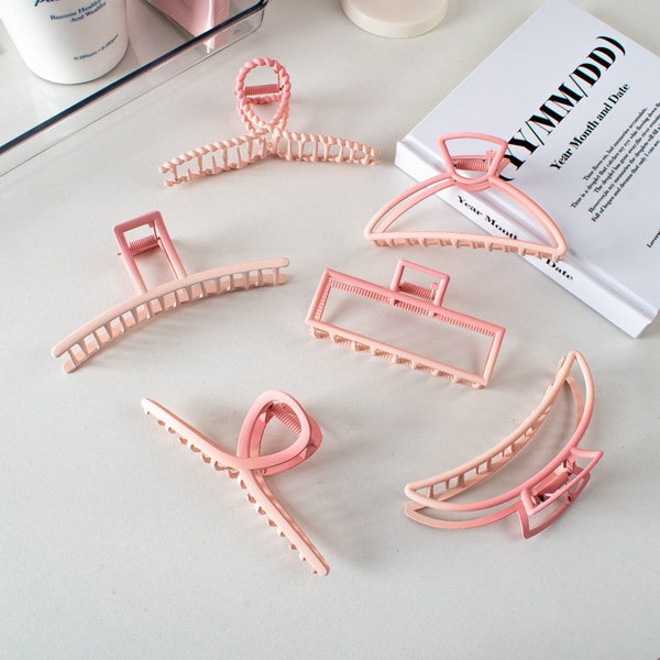 Two Color Gradient Alloy Hair Claw, Luxurious Gradient Shark Hairpin, Pink Gradient Large Sharp Hair Claw, Hair Accessories, Christmas Gifts