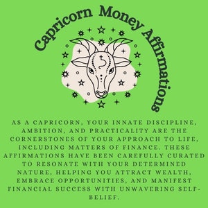 Capricorn Money Affirmations *INSTANT DOWNLOAD* - 50 Empowering Money Affirmations for Financial Mastery