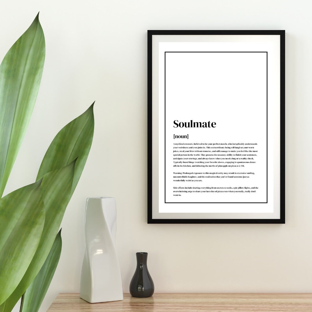 Soulmate Definition Poster instant Download - Etsy