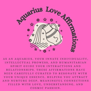 Aquarius Love Affirmations *INSTANT DOWNLOAD* - 50 Empowering Love Affirmations for Aquarian Souls