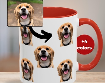 Personalized Dog Photo Coffee Mug: Colorful Pet Lover Gift