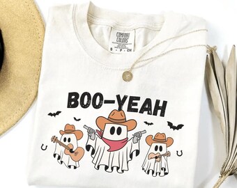 Boo-Yeah rolig spökcowboy PNG SVG: Western Halloween-design (digital nedladdning)
