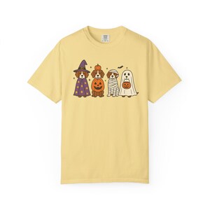 Comfort Colors® Brittany Spaniel Halloween-tröja, rolig hundkostym-tröja, retro läskig hundälskare-tröja, mysig Brittany Spaniel-mamma-gåva för hösten Butter
