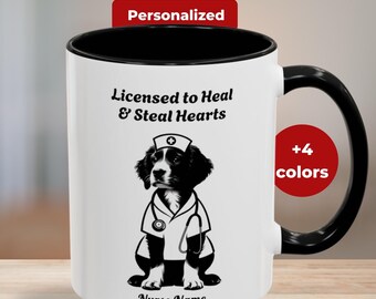 Personalized Brittany Spaniel Nurse Coffee Mug: Dog Lover Gift
